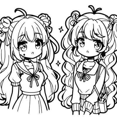 cute anime girls with cute hair styles