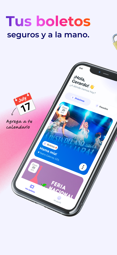 Boletia: Boletos para eventos - Schermata dell'app Boletia che mostra biglietti digitali per eventi su uno smartphone