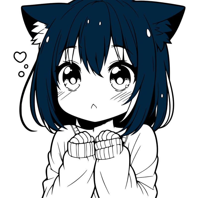 shy anime catgirl