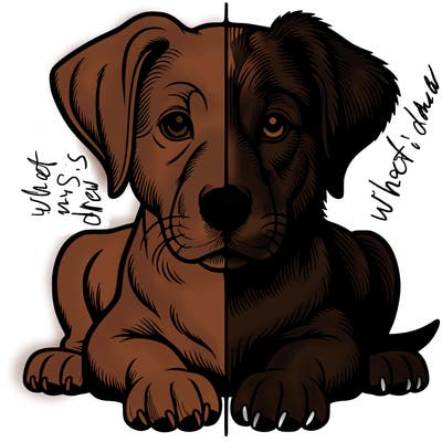 realistic dog split picture