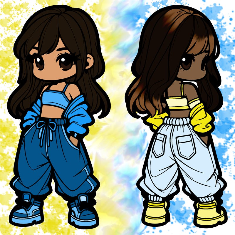 girl in crop top and baggy pants