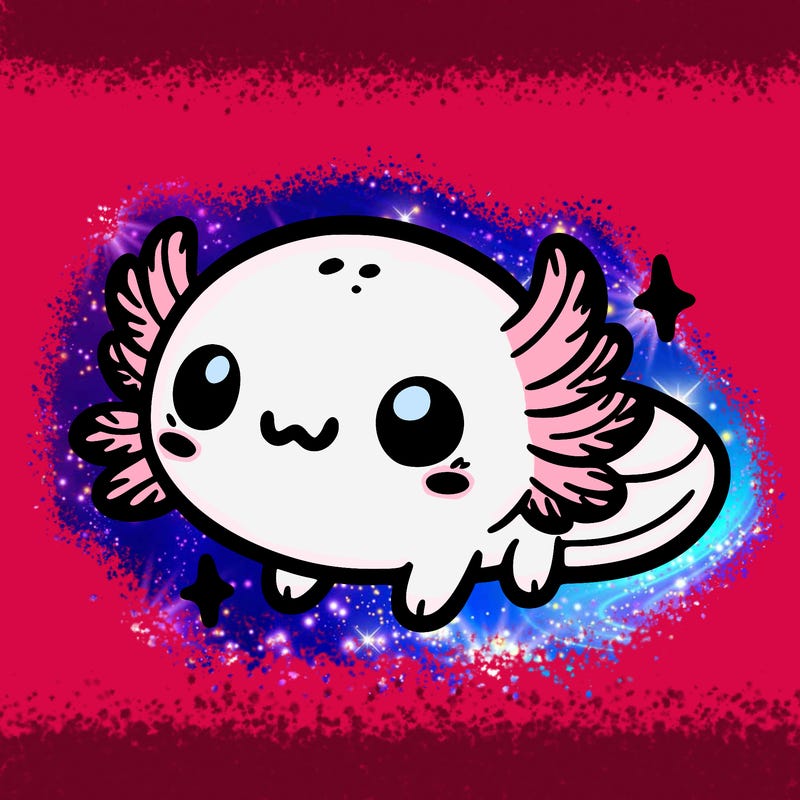 cute easy baby axolotl