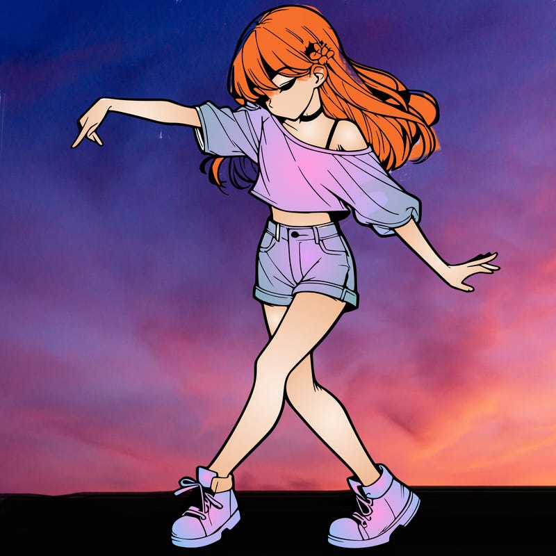 realistic girl danceing