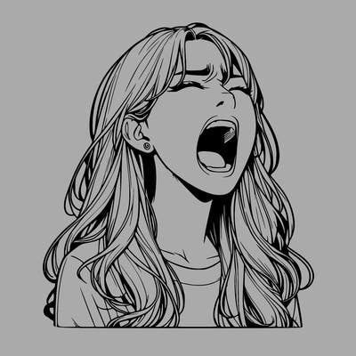 screaming realistic, girl