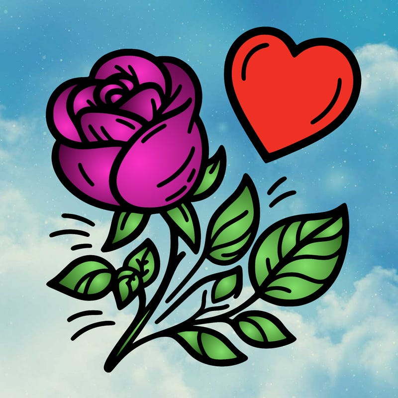 rose and heart