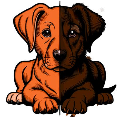 realistic dog split picture