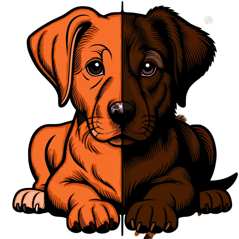 realistic dog split picture