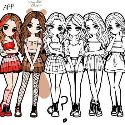 a group of girls realistic