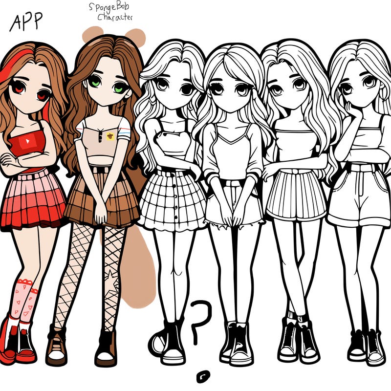 a group of girls realistic