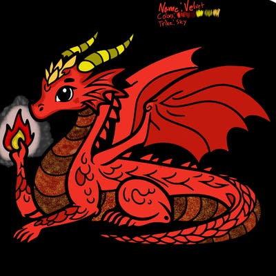 dragon, coloring book style