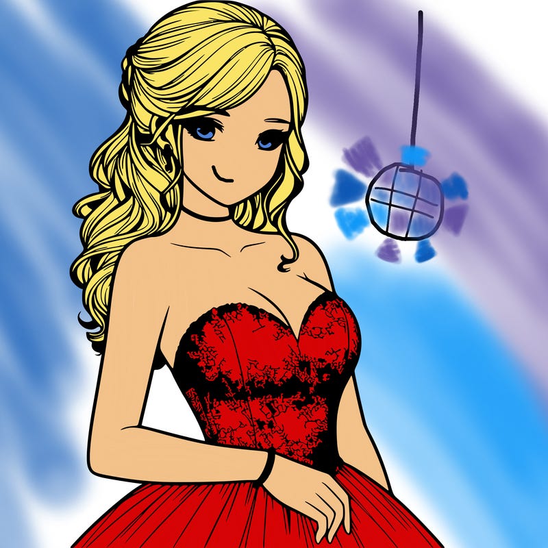 realistic girl in prom dress