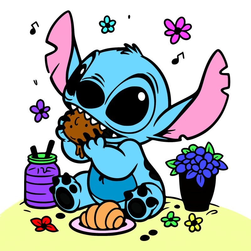 stitch eating food