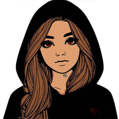 realistic girl with a hoodie
