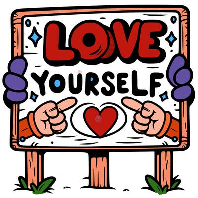 a sign where it is written: love yourself