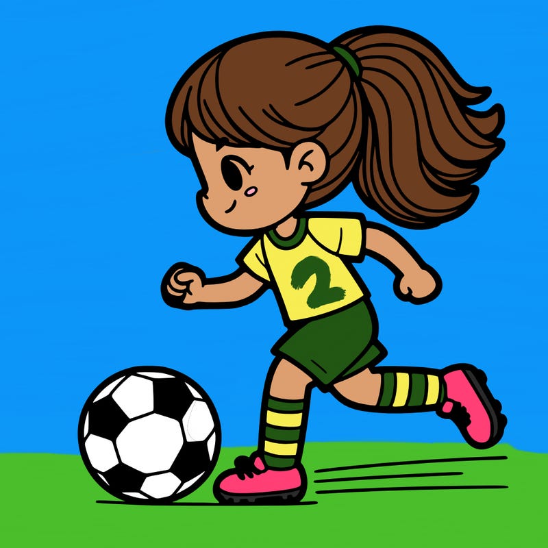 girl playing soccer