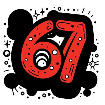 make it say 6 7 bubble letters big