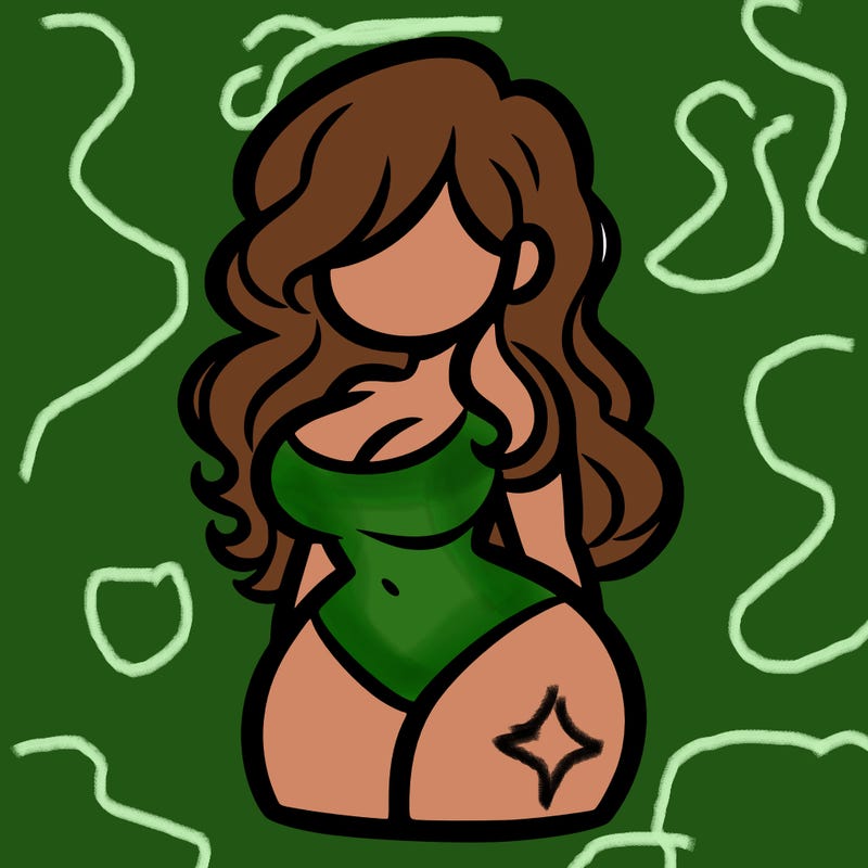 curvy woman with hair