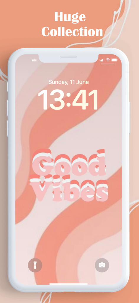Preppy Wallpapers 4K - Fondo de pantalla estético preppy de Good Vibes en la pantalla de bloqueo de un iPhone