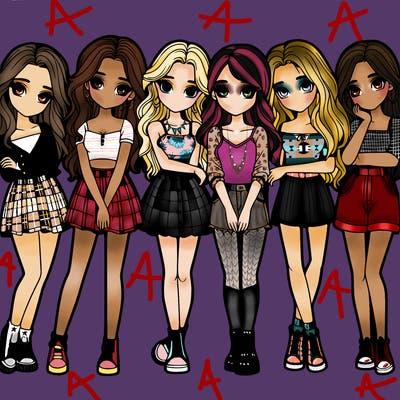 a group of girls realistic