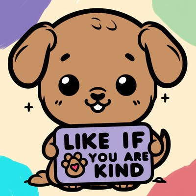make a sign that says like if you are kind with a cute little dog