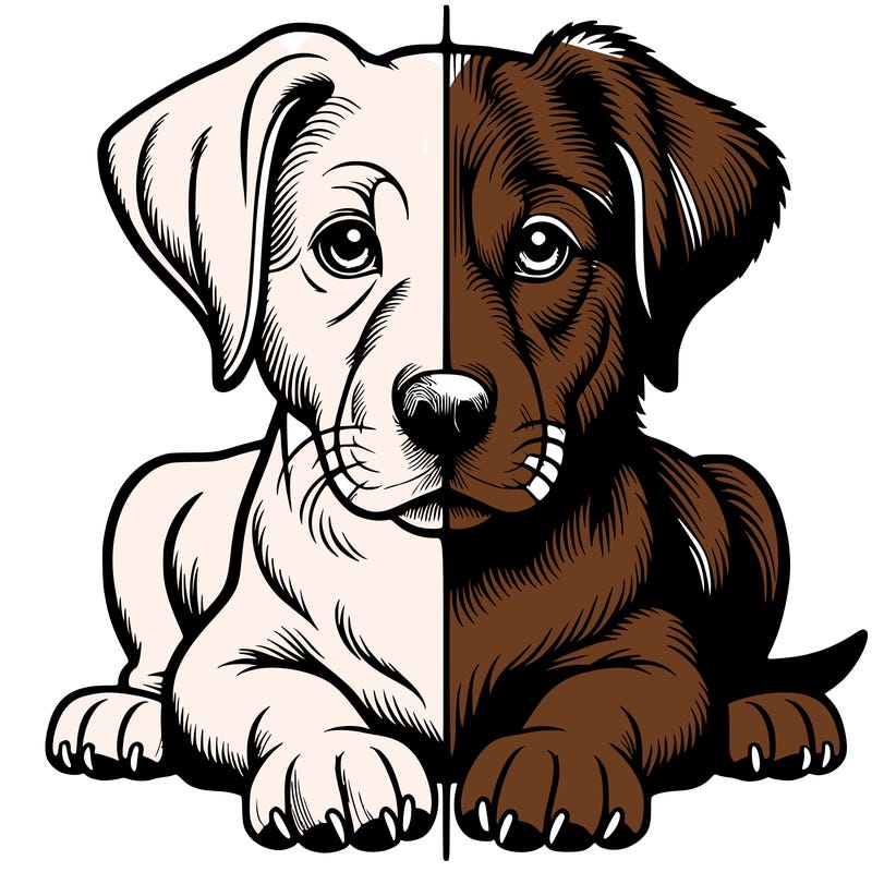 realistic dog split picture