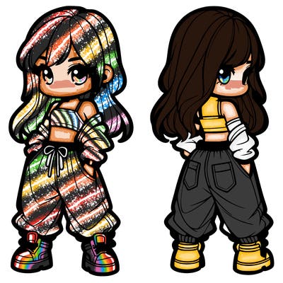 girl in crop top and baggy pants