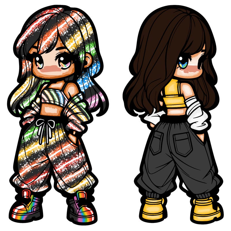 girl in crop top and baggy pants