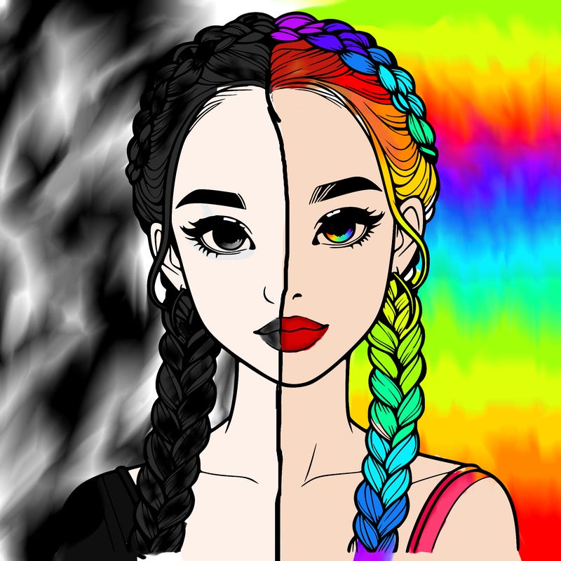 realistic girl with braids