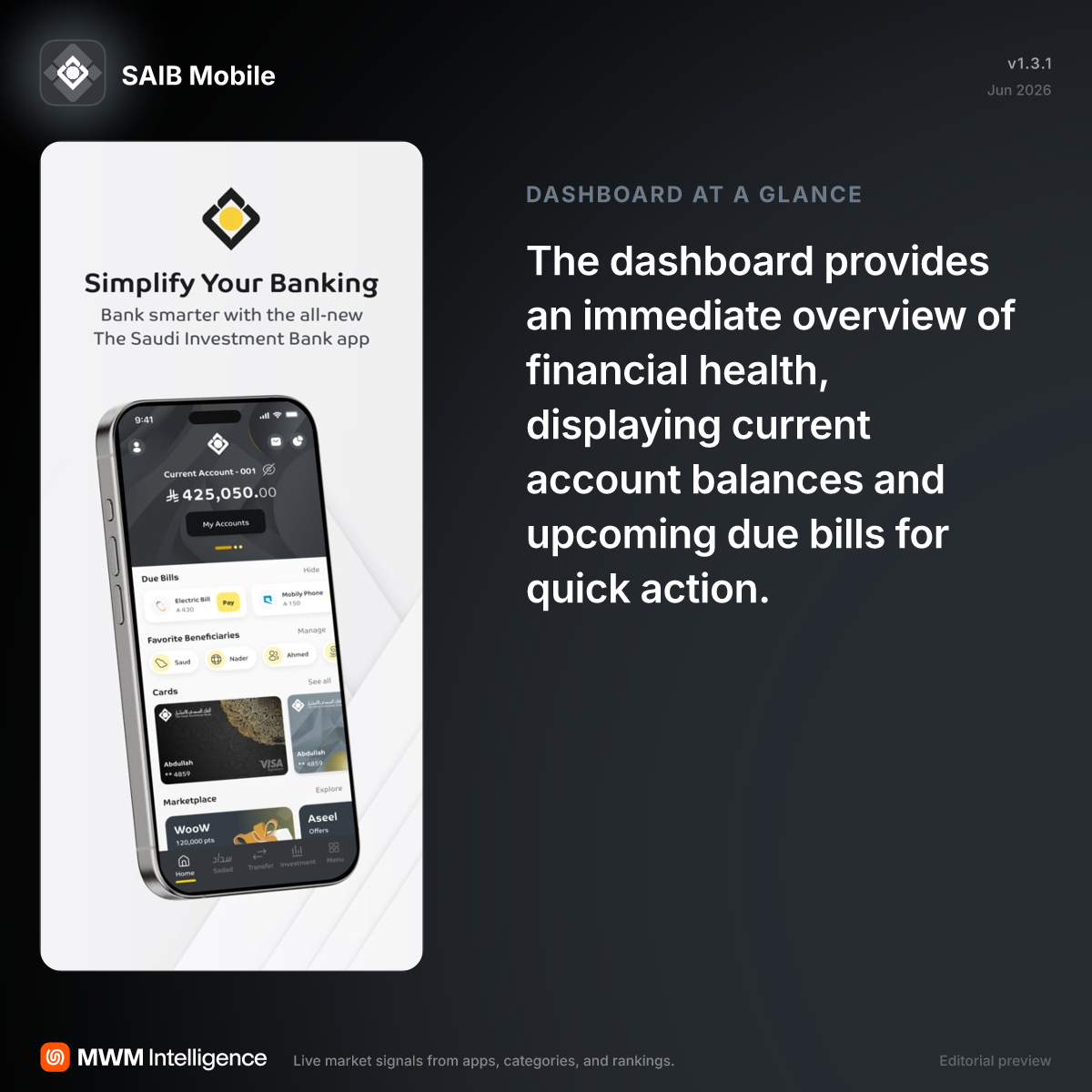 SAIB Mobile - Finance App | MWM