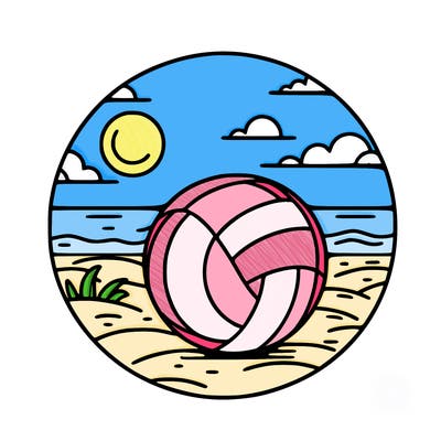 volleyball on a beach