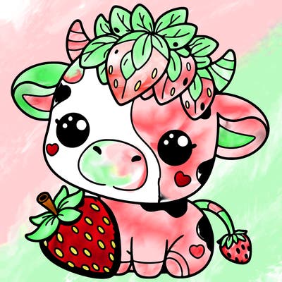 cute strawberry cow