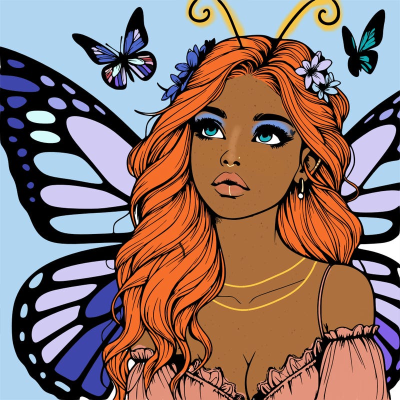 butterfly fairy realistic girl
