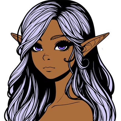 elf girl realistic dark fantasy