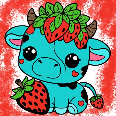 cute strawberry cow