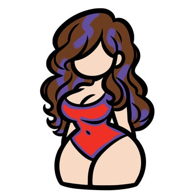 curvy woman with hair