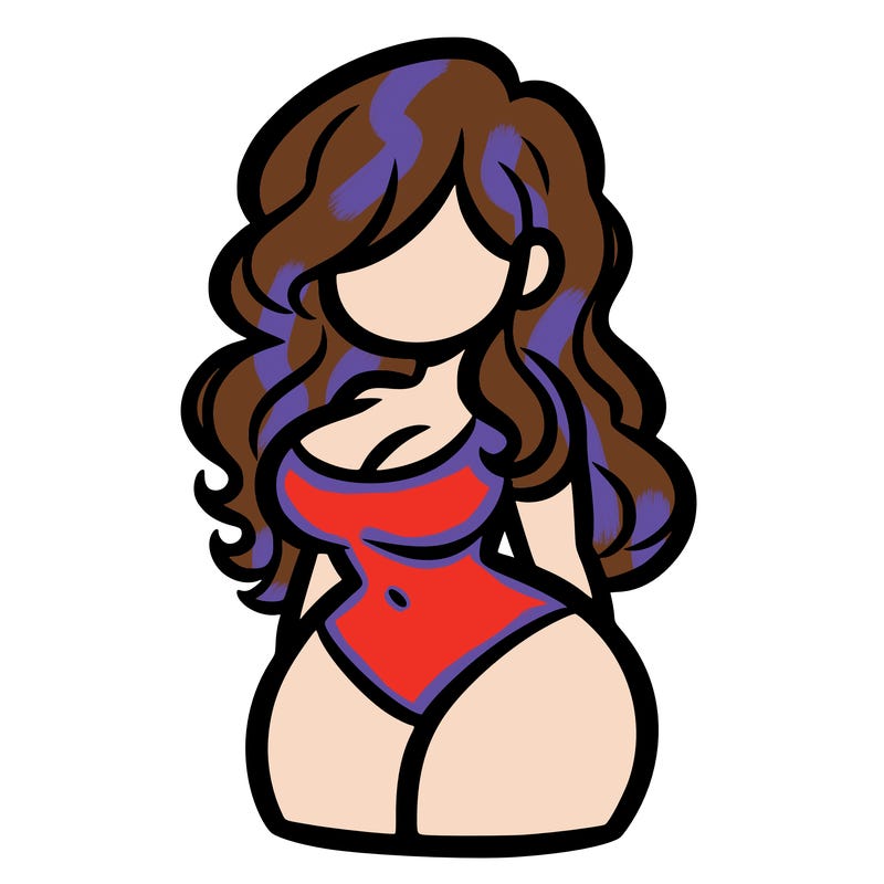 curvy woman with hair