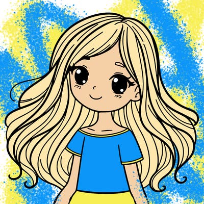 a girl with long hair