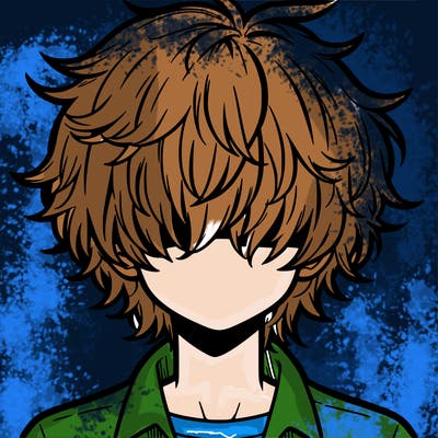 manga boy fluffy hair covering his eyes