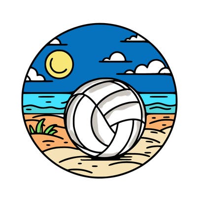 volleyball on a beach