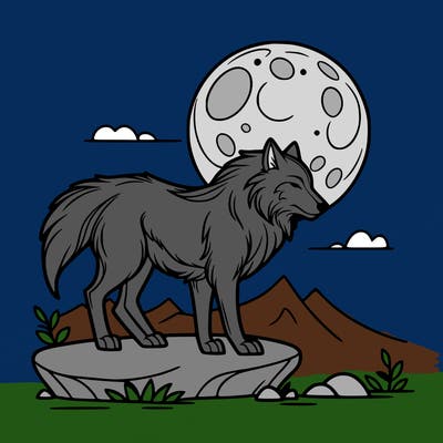 wolf moonlight