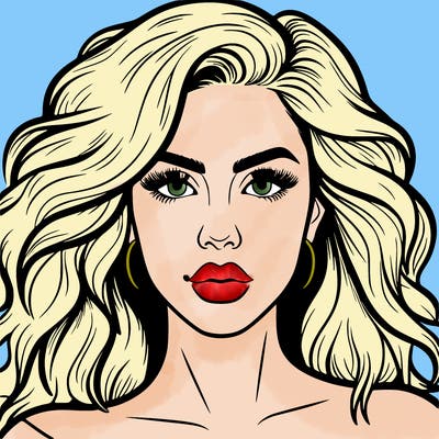 realistic girl eyes lips mouth hair pop star