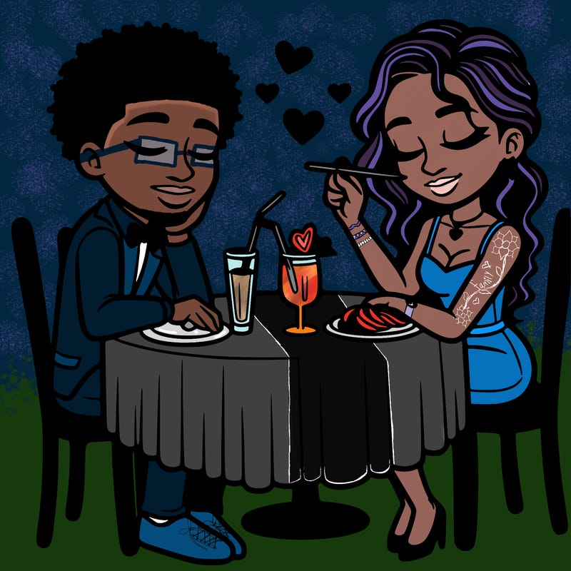 black couple  on a date