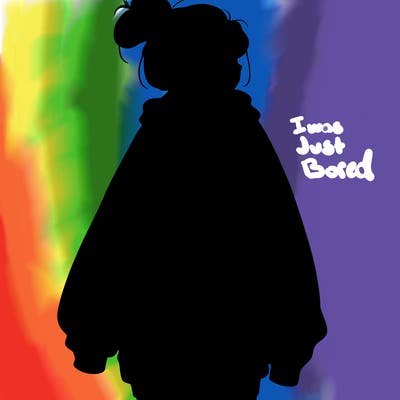 realistic girl with a oversized sweatshirt on and a bun