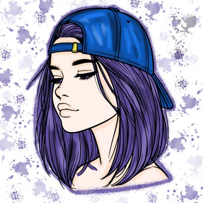 realistic  girl with a backwards hat