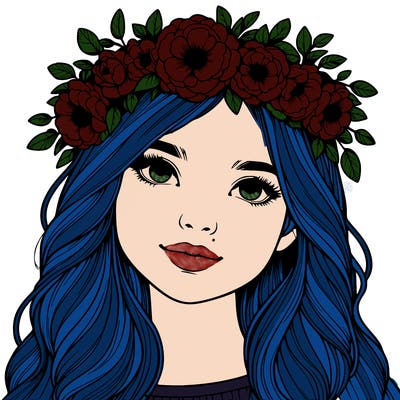realistic girl with flower crown
