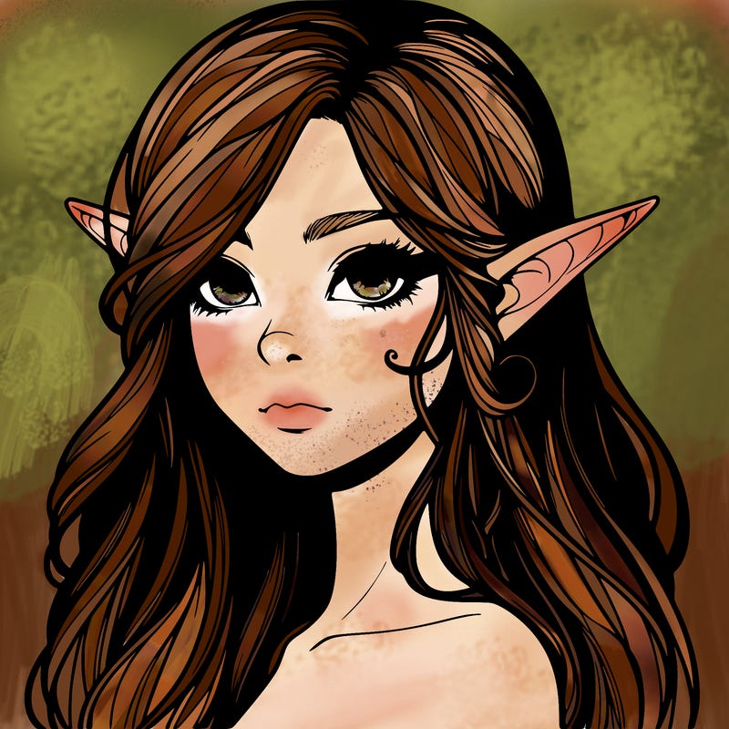 elf girl realistic dark fantasy