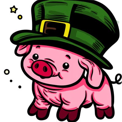 pig in a hat