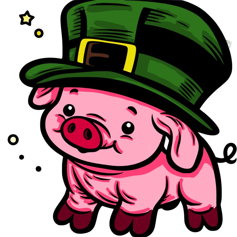 pig in a hat