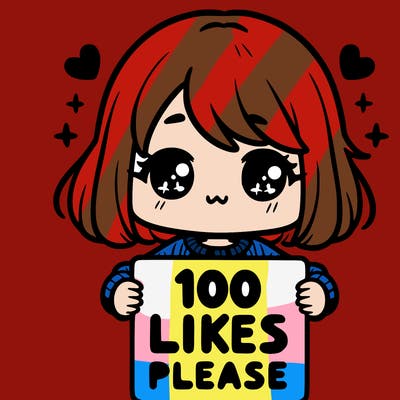 cute girl holding a sign saying 100 likes please