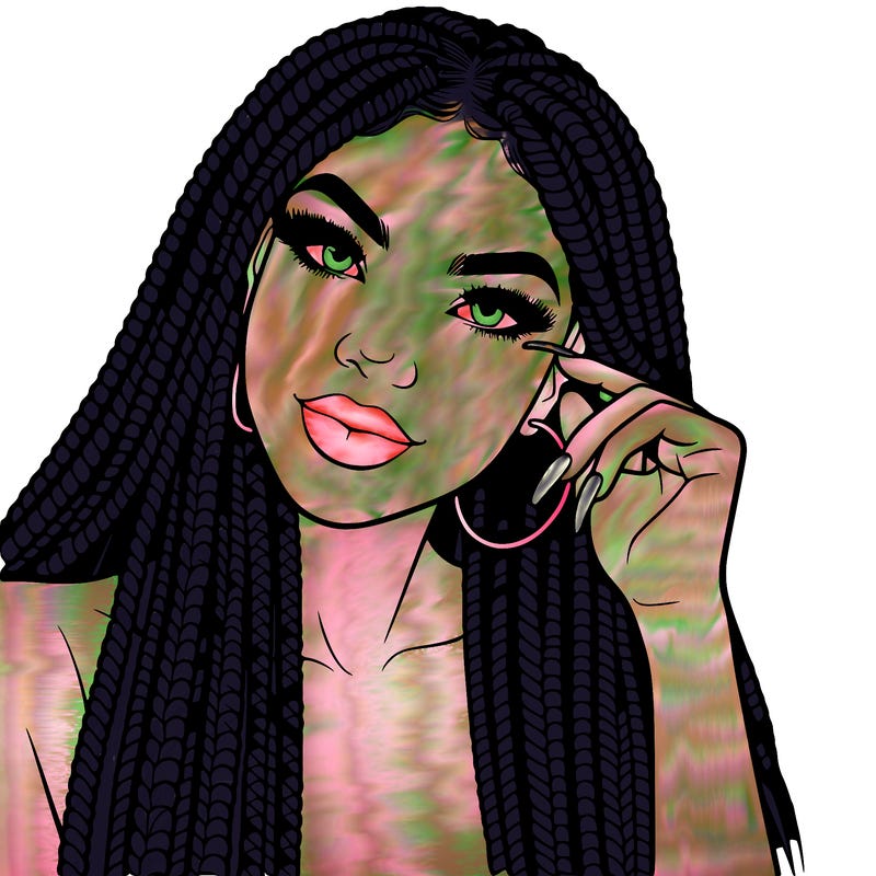 beautiful woman with box braids